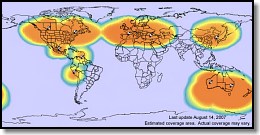 Globalstar Simplex Coverage map