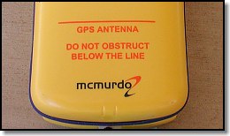 McMurdo GPS Antenna Warning