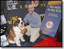 Doig Ritter and Stella in the ACR Electronics booth, Shot Show 2003