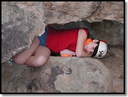 Using rock outcropping for shelter