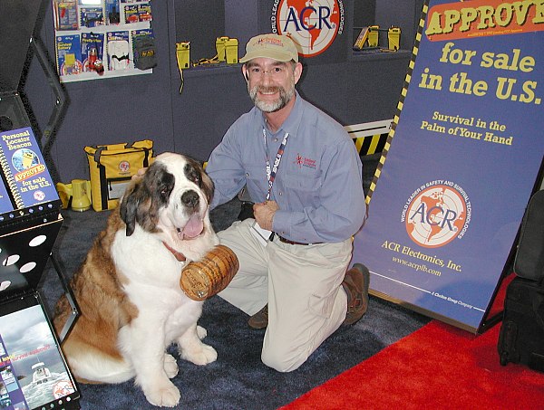 Doug and Stella the St. Bernard at SHOT Show 2003