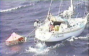 Givens life raft after deployment