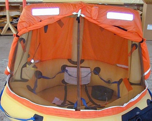 Life Raft with Mosquito Netting Closed